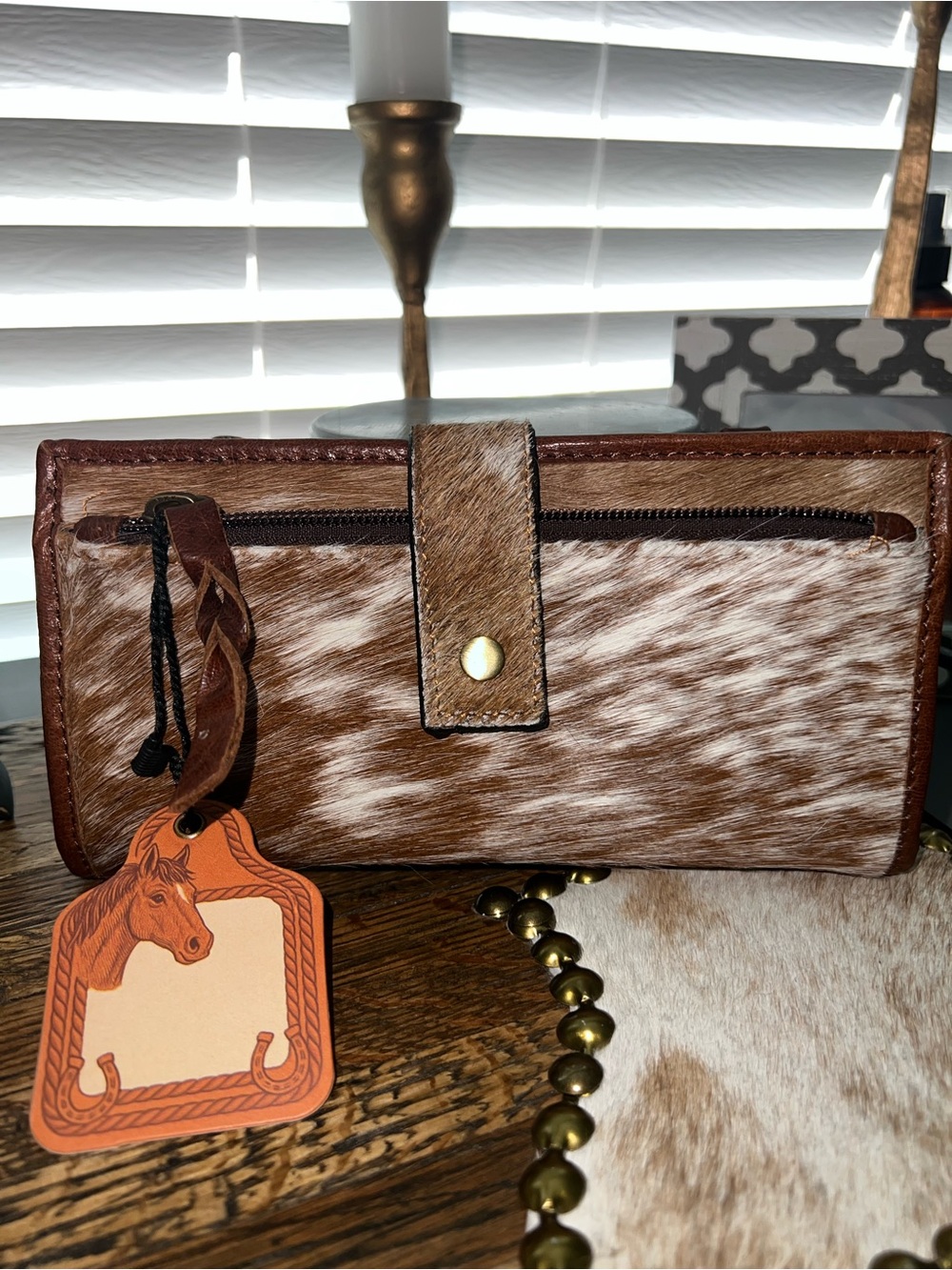 Cowhide & leather Brown Crossbody Wallet